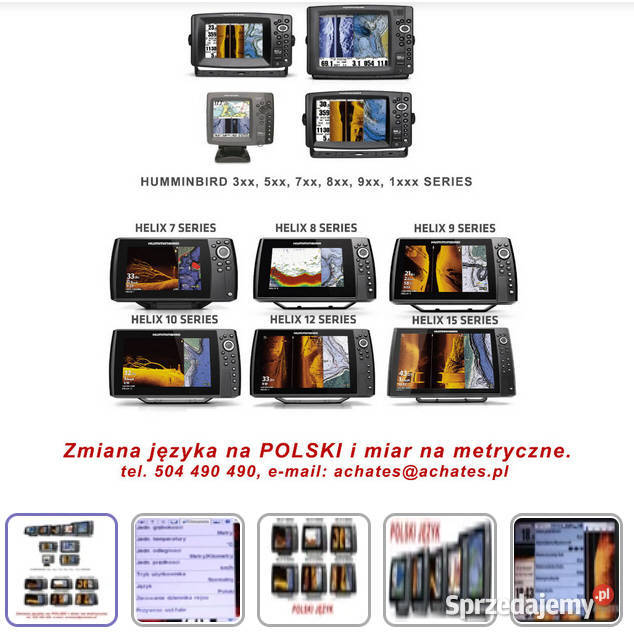 Humminbird Echosonda język polski zmiana menu na Sulejówek