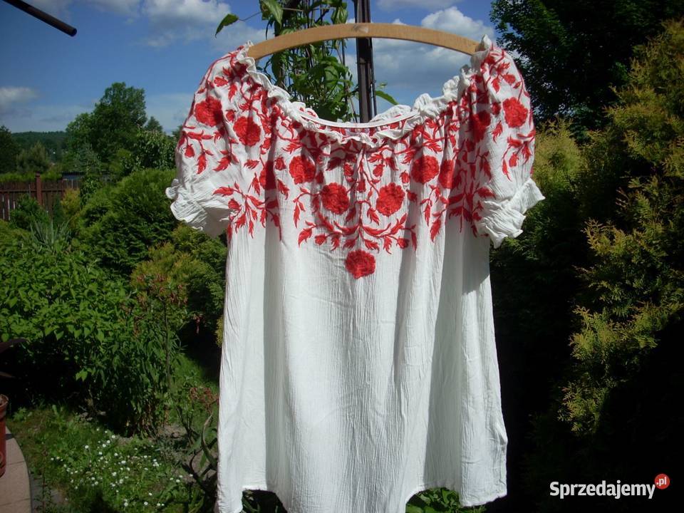 Koszula Haftowana Hiszpanka Luźna NOWA 40 42 Rozmiar 42(XL) Moda i Styl Nowy Sącz sprzedam