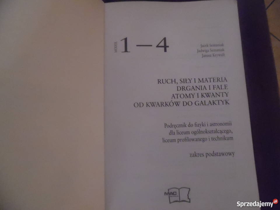 Fizyka i astronomia moduł 14 liceum Rok wydania 2003 Oborniki Śląskie sprzedam