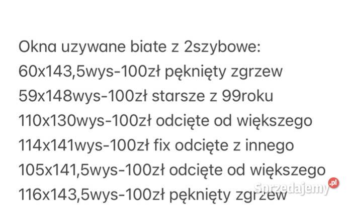 Stare okna pcv 100 do kurnika śląskie Nieznanice