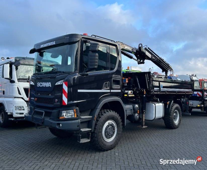 Wywrotka 4x4 z dzwigiem przyczepa Scania Warszawa