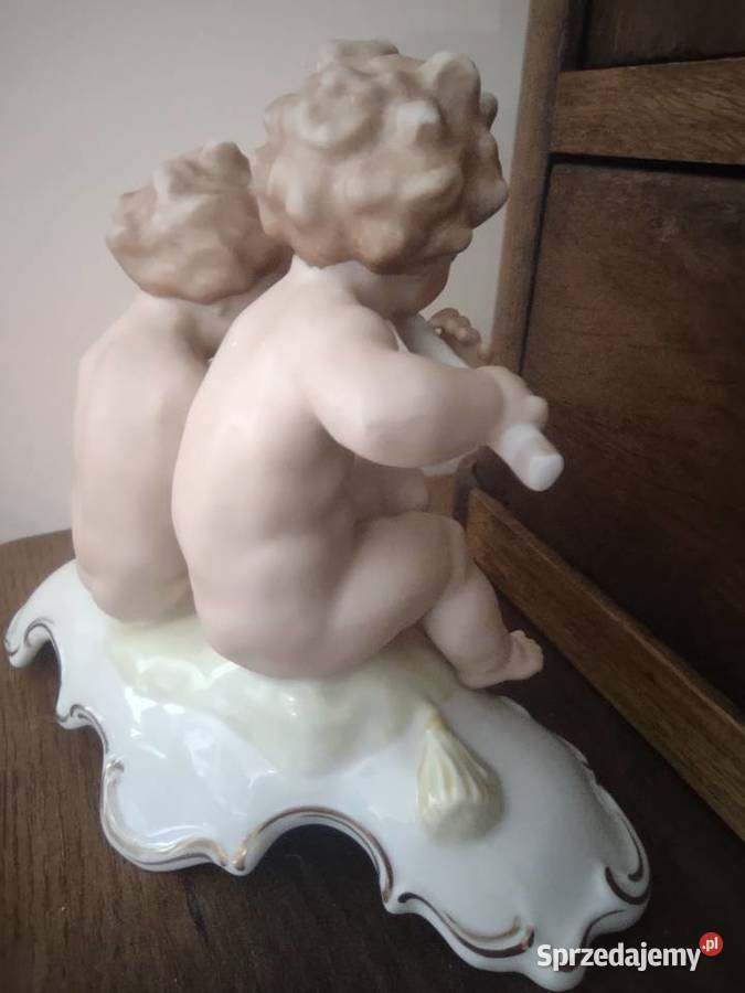 Stara porcelana muzykanci putto amorki wielkopolskie Poznań