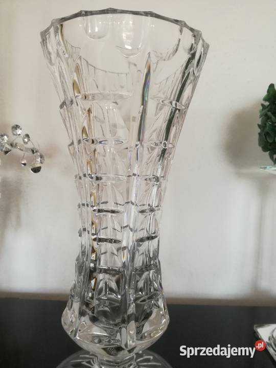 Wyjątkowy stary duży wazon Szkło kryształowe przezroczysty