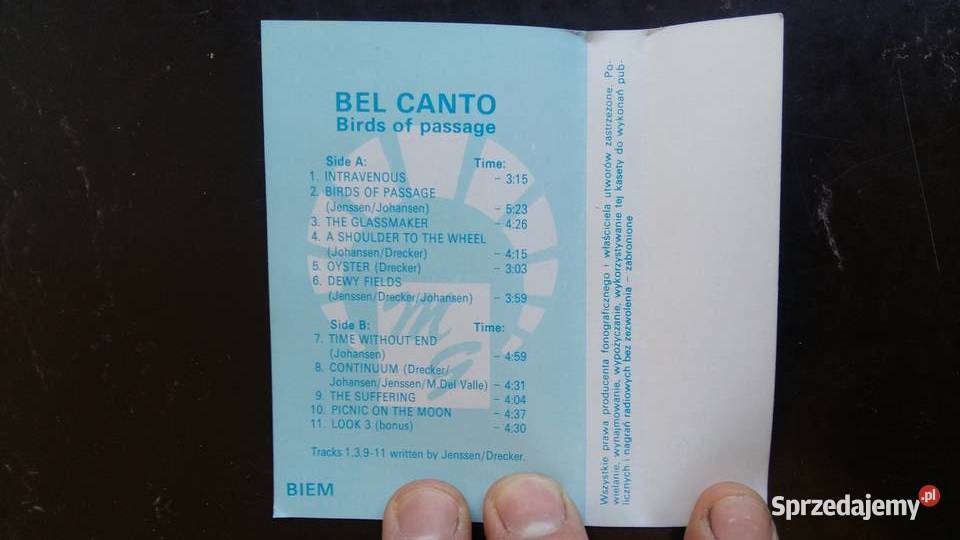 Kaseta magnetofonowa Bel canto Birds of passage Płyty i kasety Siemiatycze sprzedam