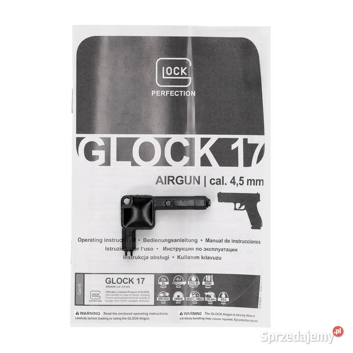 Pistolet wiatrówka Glock 17 gen 5 45 mm czarny