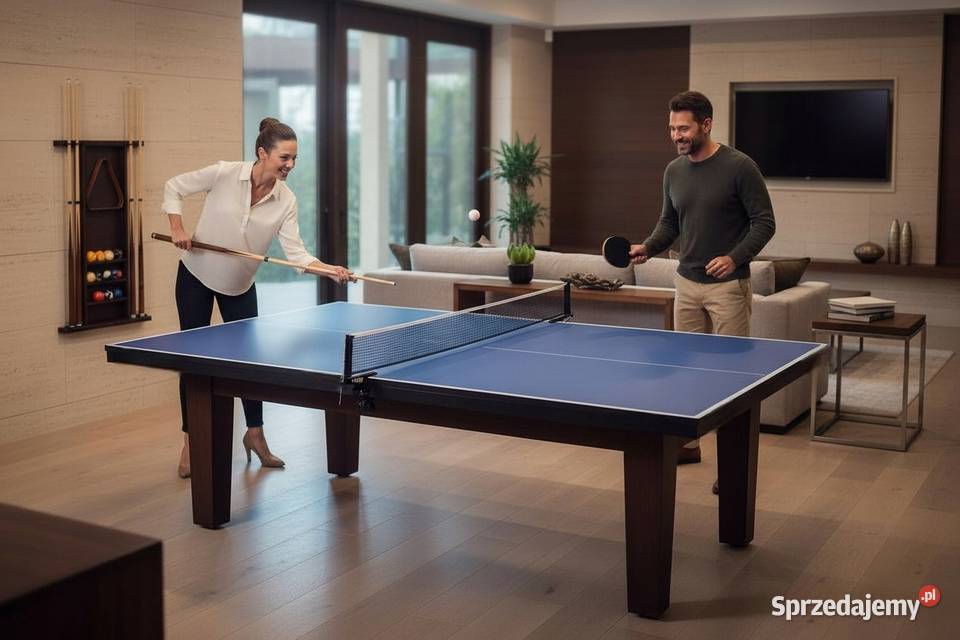 Solidny Stół z Drewna HEKTOR 3w1 Bilard Salon Krzyżowice
