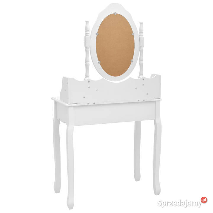Toaletka ze stołkiem biała 75x69x140 drewno Warszawa