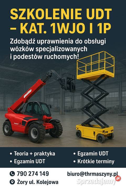 Szkolenia Kursy UDT Podesty Wózki Ładowarki