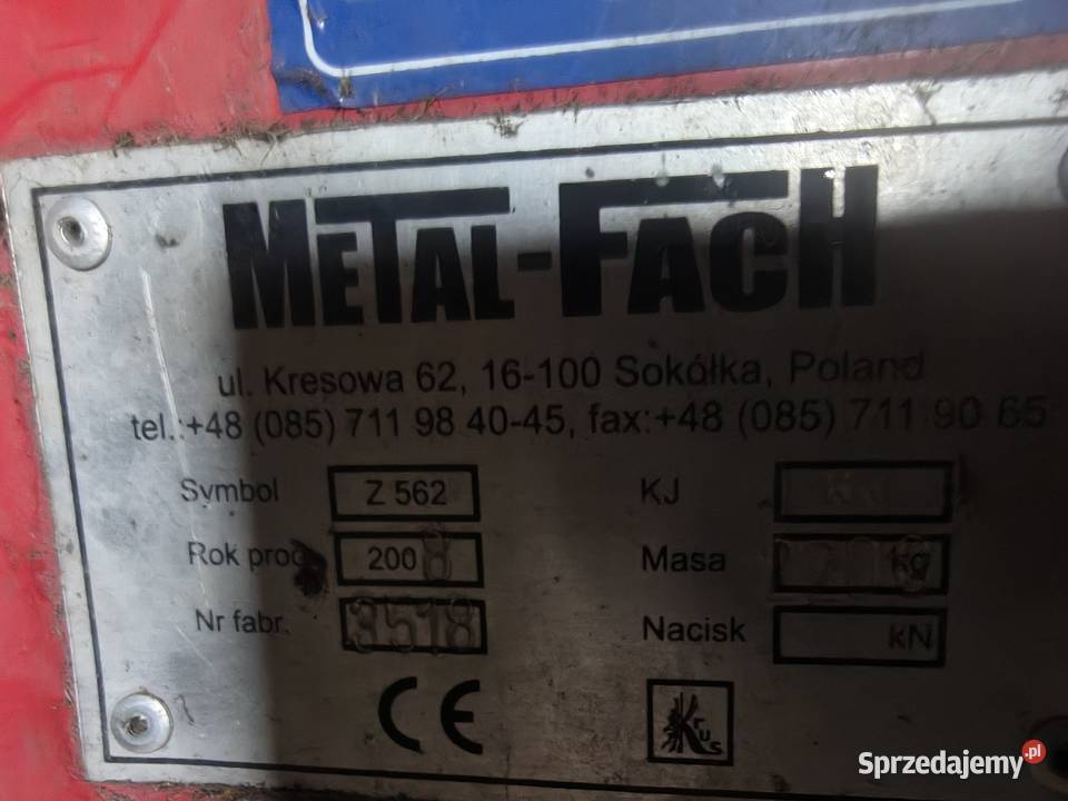 Prasa metal fach Z562 Huta sprzedam