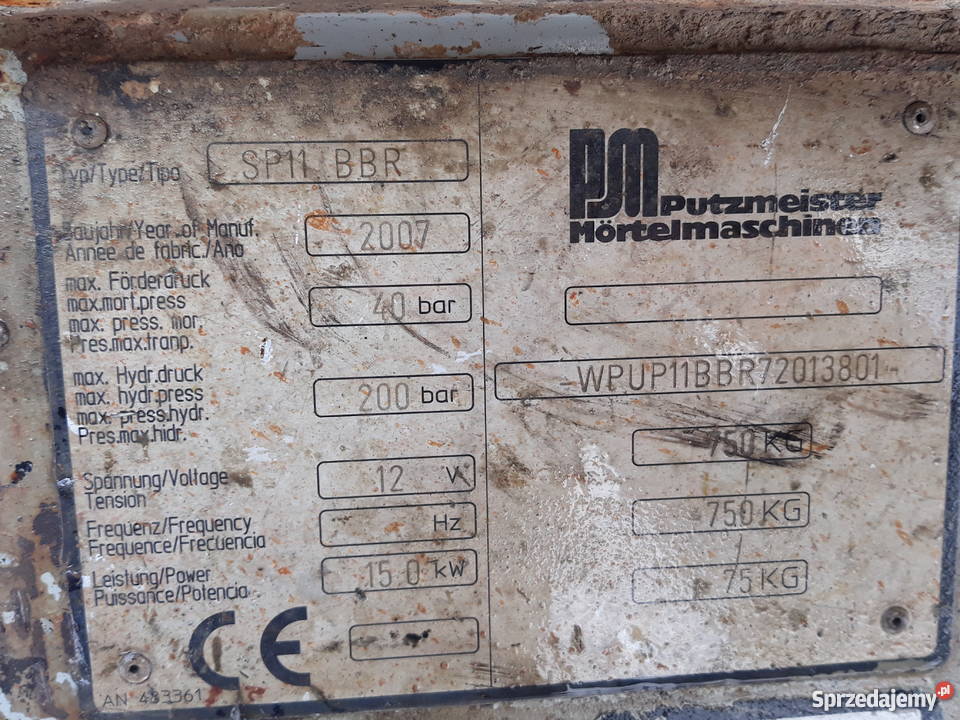 Agregat Tynkarski Putzmeister SP 11 BBR Cewków