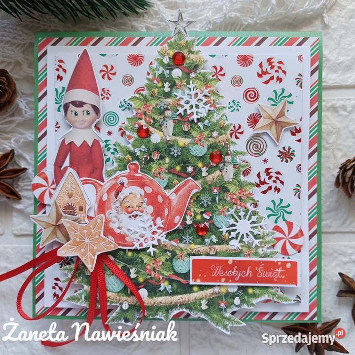 Kartki świąteczne Boże Narodzenie ręcznie małopolskie Mszana Dolna
