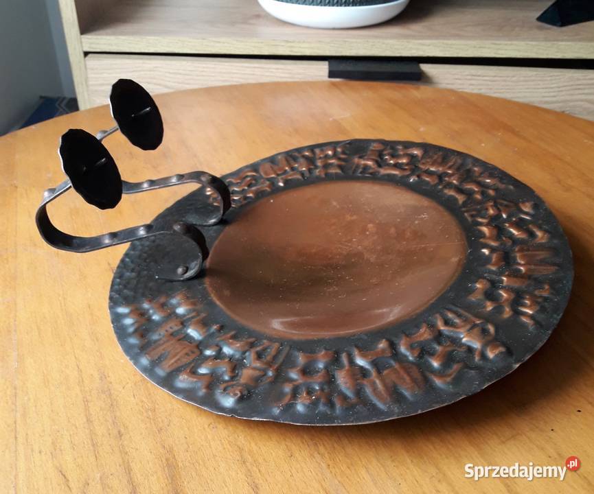 Stary świecznik kinkiet ścienny metaloplastyka Gdynia