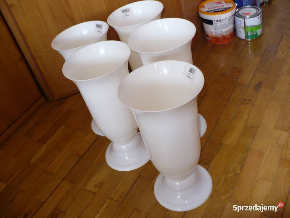 Gazony wazony ozdobne białe 5 sztuk biały wielkopolskie Poznań