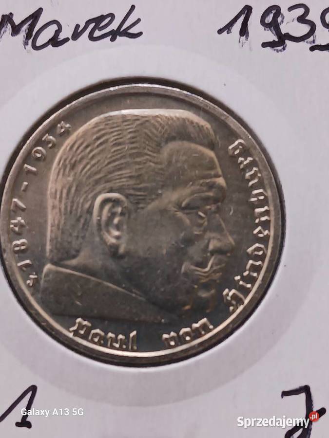 5 Marek Niemcy 1939 r Paul von Hindenburg men J