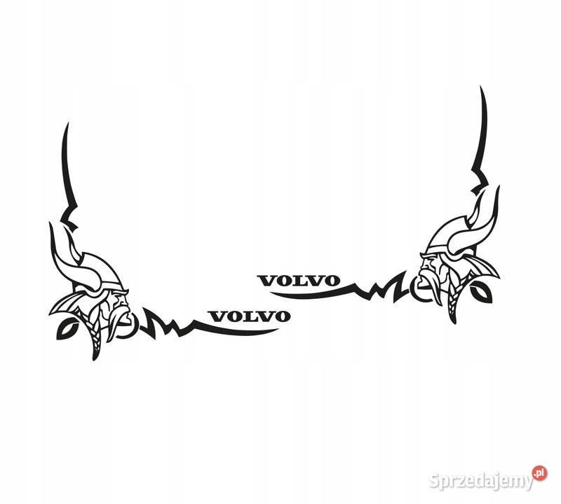 Naklejka VOLVO na szybę VIKING wewnętrzna biała Kobierno