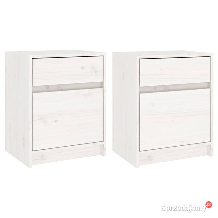 Szafki nocne 2 białe 40x31x50 lite drewno mazowieckie Warszawa
