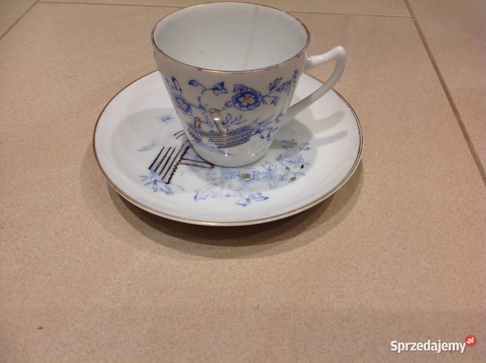 Mała Filiżanka z Podstawkiem Stara Porcelana Japan Sygnowana