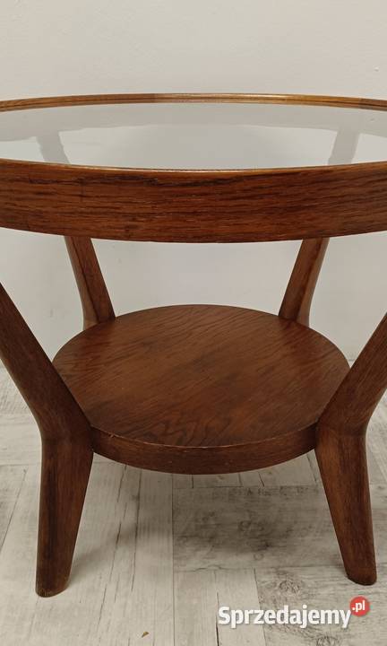 stolik okrągły kawowy projektowy Czechosłowacja Radomsko