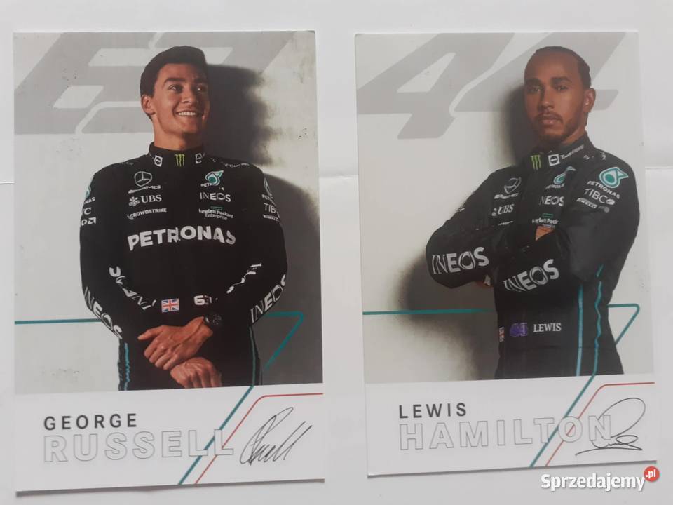 Karty F1 Mercedes AMG Hamilton Russel Warszawa