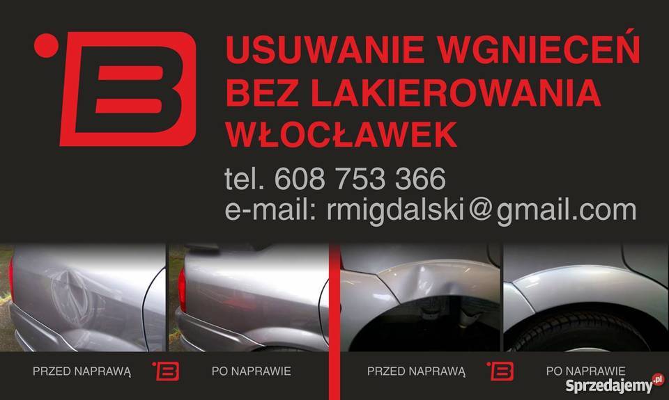 Certyfikowane usuwanie wgnieceń bez lakierowania Włocławek naprawa