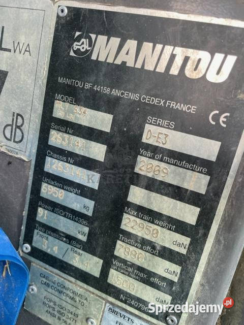 Manitou 634120 LSU zwolnica zwrotnica skrzynia