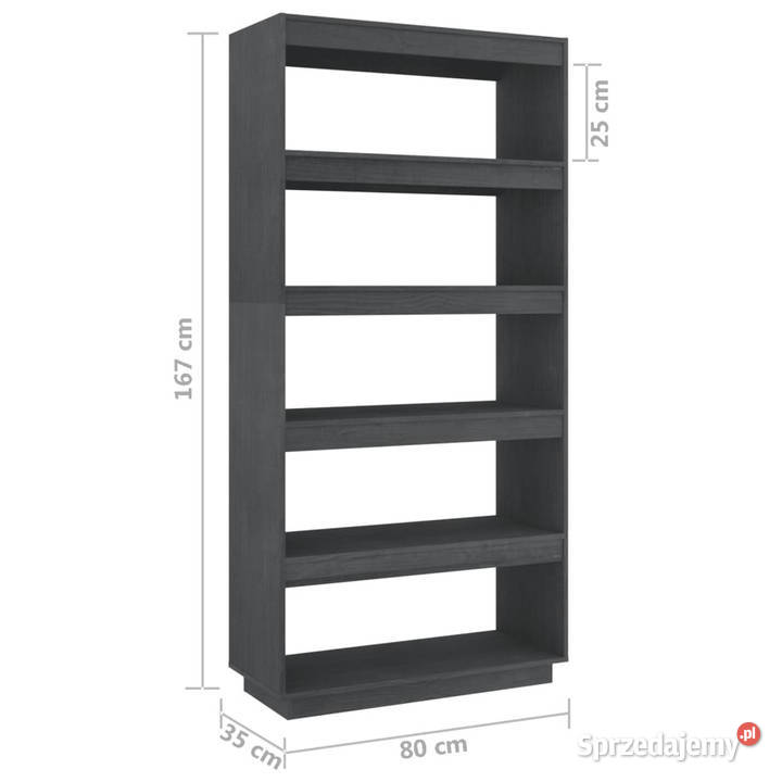 Regałprzegroda szary 80x35x167 lite drewno Warszawa