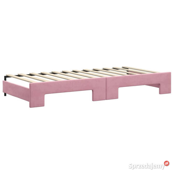 Sofa rozsuwana z szufladami różowa aksamit Warszawa