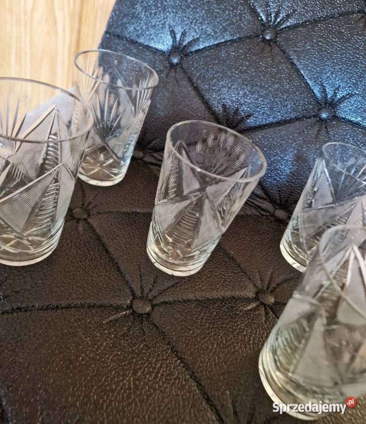Szklanki kryształowe do napojów PRL