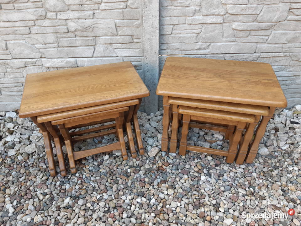 Stoliki Trojaki Kwietniki Stolik Kwietnik Dębowe