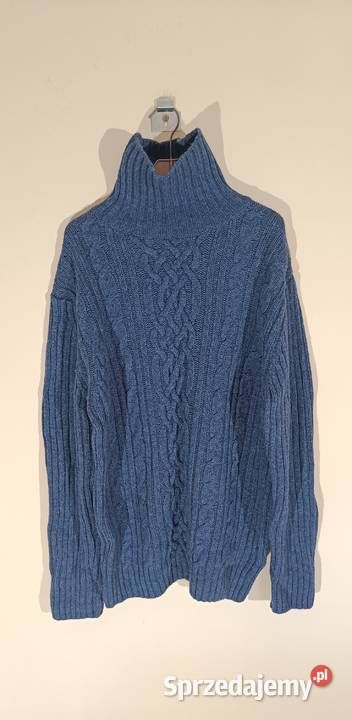 Woolmark Cieplutki damski mięsisty granatowy niebieski Brwinów