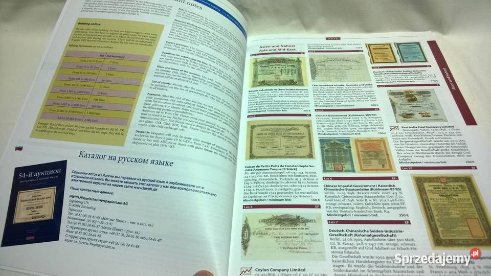 katalog aukcyjny papierów wartościowych 54 Warszawa sprzedam