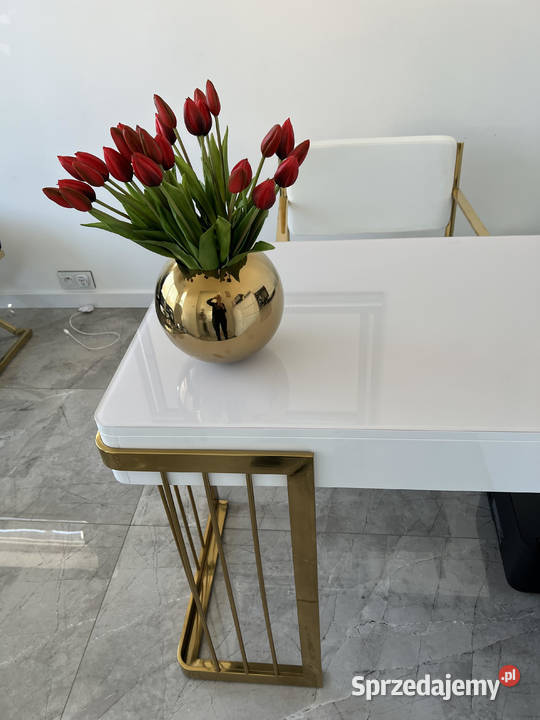 Nowoczesne białe złote biurko ACŁ Meble Glamour Nowy Sącz sprzedam