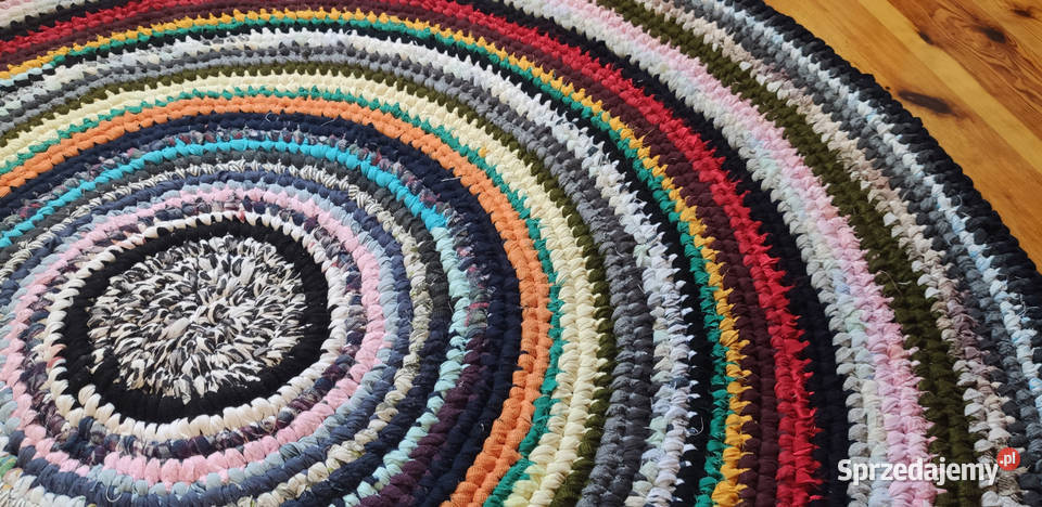 Dywan okrągły 127 rękodzieło zero waste łódzkie sprzedam