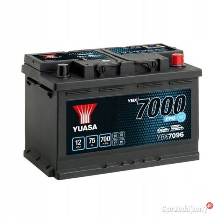Akumulator Yuasa YBX7096 EFB 12V 75Ah 700A P dolnośląskie Jelcz-Laskowice