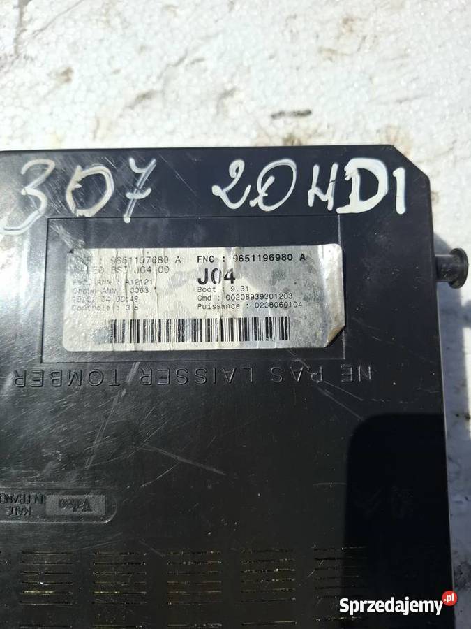 Moduł Komfortu Peugeot 307 20HDI Pozostałe lubelskie Wisznice