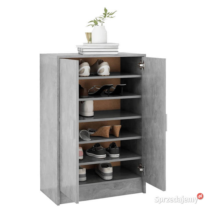 Szafka na buty szarość betonu 60x35x92 WM808931 Na buty
