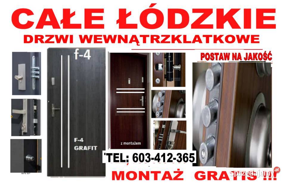 Drzwi zewnętrzne wewnątrzklatkowe do bloku z Łódź sprzedam