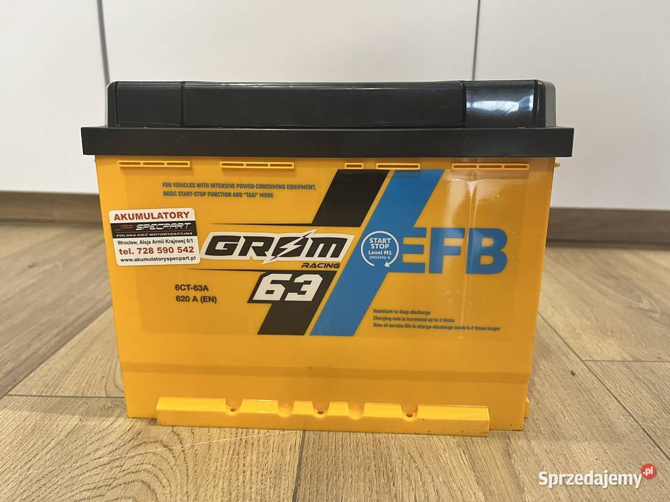 AKUMULATOR ROZRUCHOWY 12V GROM RACING 63 AH EFB Wrocław
