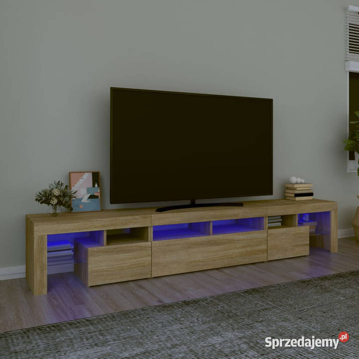 Szafka pod TV z oświetleniem LED dąb sonoma Warszawa sprzedam
