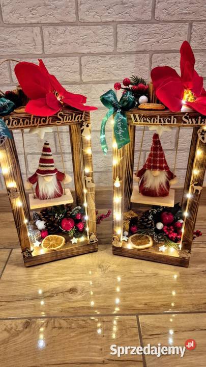 Stroiki świąteczne ze skrzatami lampiony Czarże