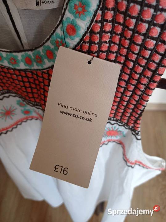 Bluzka z kolorowym haftem biały Hajnówka