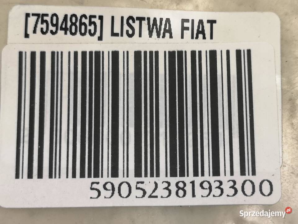 LISTWA NAKŁADKA DACHU PRAWA FIAT FIORINO 2000 osobowe