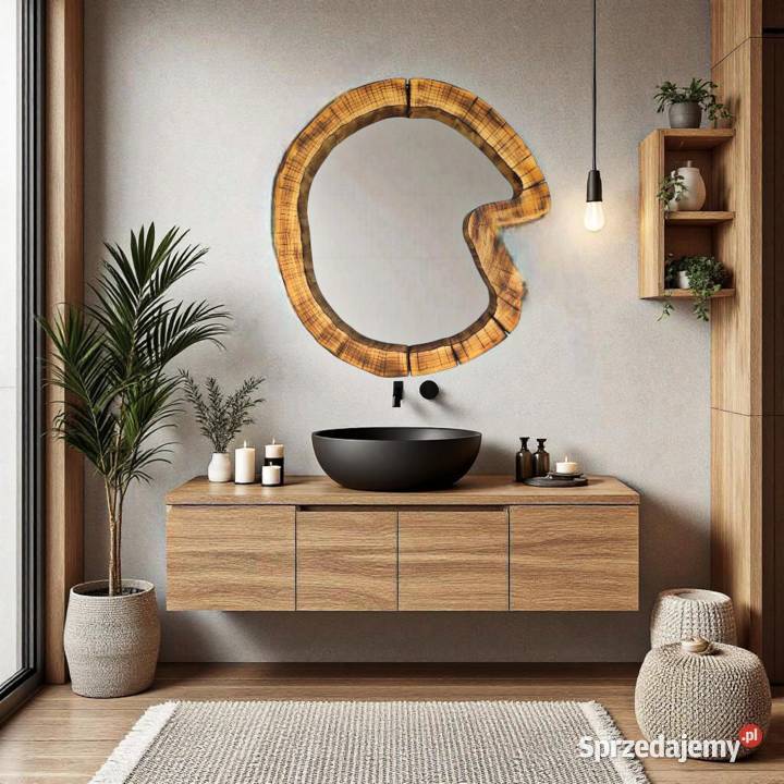 niebanalne drewniane lustro do łazienki Rzeszów