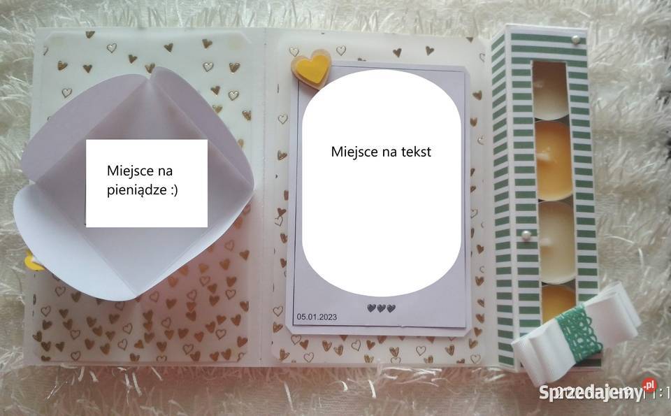 Kartka ślub tealight handmade 3D Piaseczno