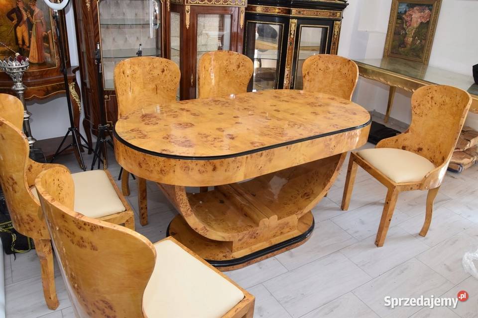 Polski Stół Art Deco 6 Krzeseł Krzesło Stolik Kraków sprzedam