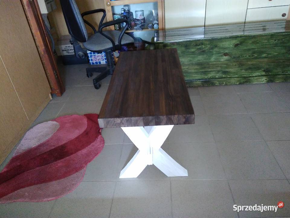 Ława drewniana stolik kawowy rękodzieło świętokrzyskie Radków