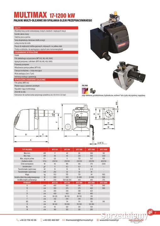 Kocioł na oleje opałowy gaz 30kW zestaw stal Pruszków