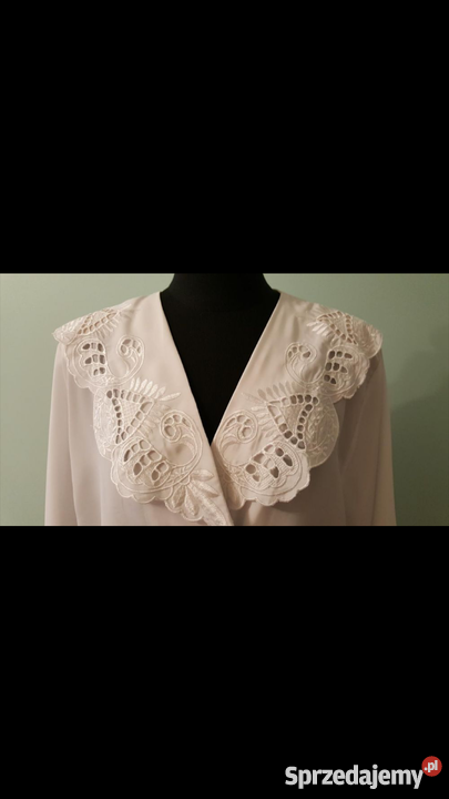 BLUZKA biała z gipiurą krótki rękaw rozmiar XXL Złotniki sprzedam