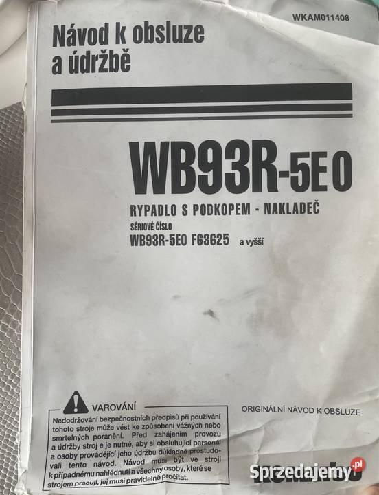 Instrukcja obsługi komatsu WB93R5E0 małopolskie Biczyce Górne