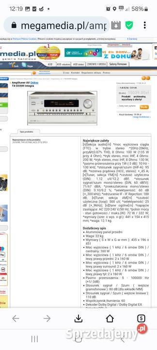 Onkyo tx ds989 Amplitunery Wieliszew